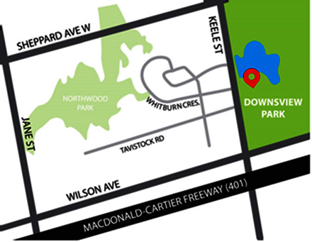 Map Downsview Park, “Orchard Pavilion”