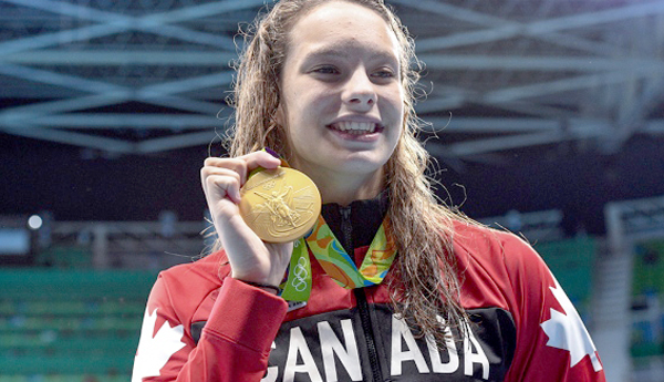 La canadiense de 16 años Penny Oleksiak, ganó la medalla de oro, con record Olímpico. Foto :CBC.
